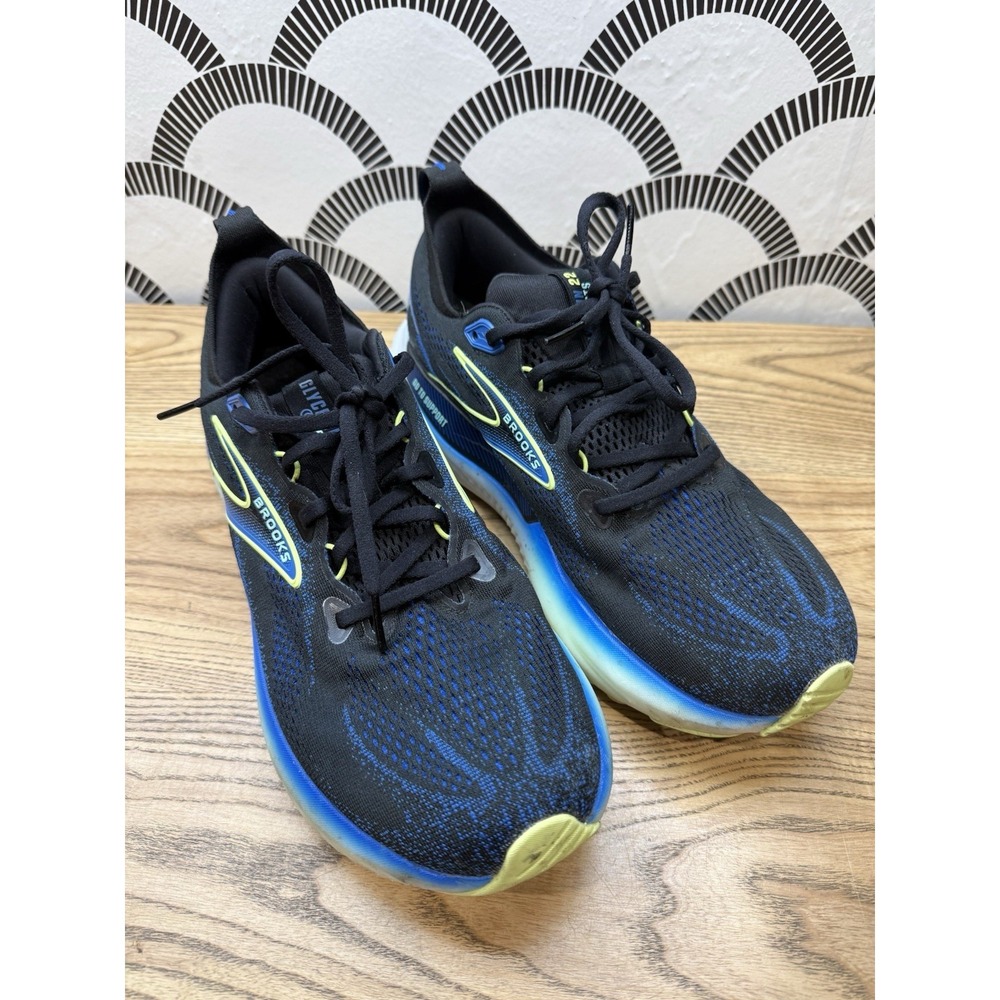 Brooks glycerin 22 Men's Running‎ Shoes Size 10 Medium Cushion Black Blue
